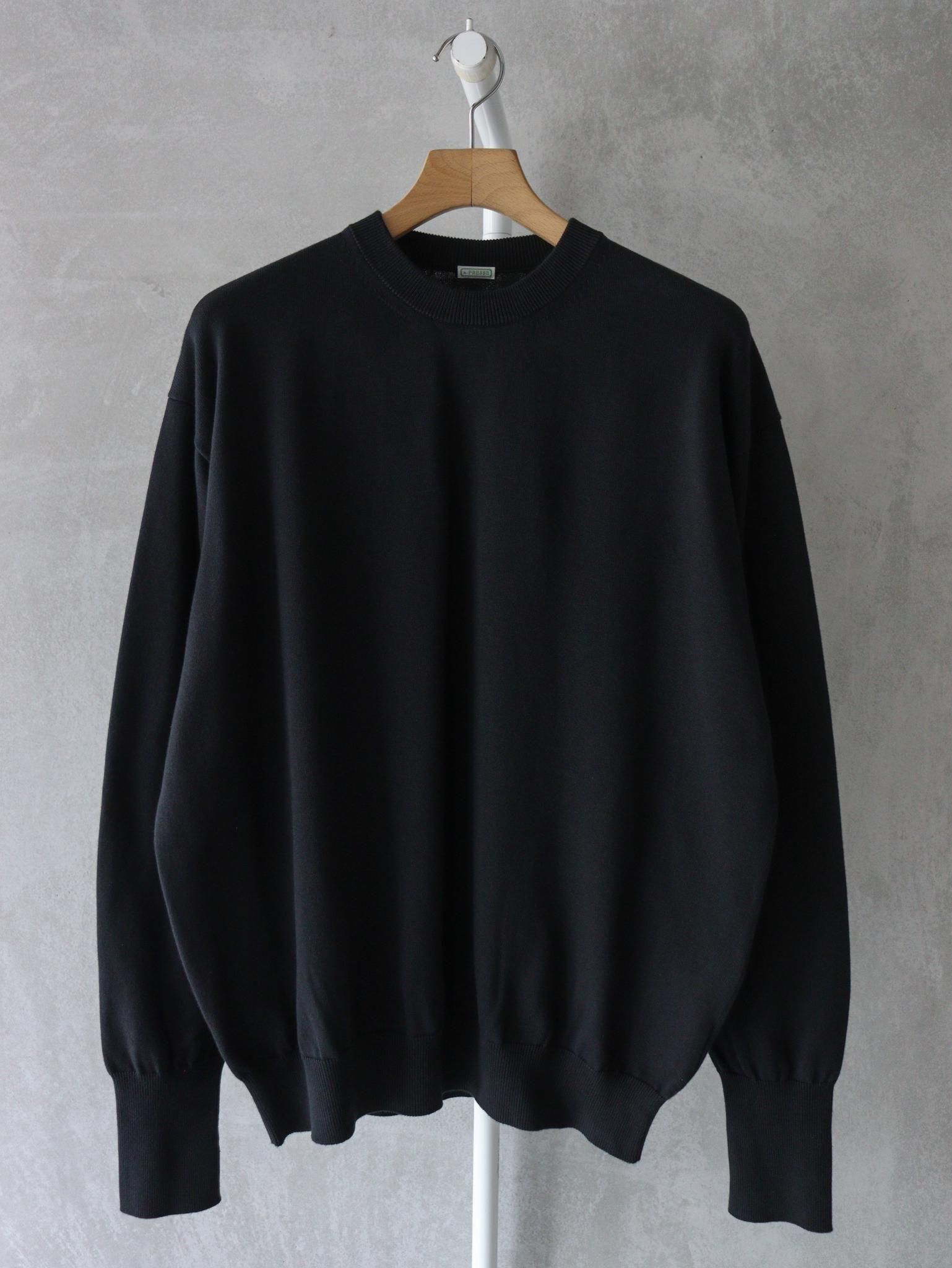 A.PRESSE（アプレッセ）Cotton knit L/S T-Shirt / BLACK 公式通販