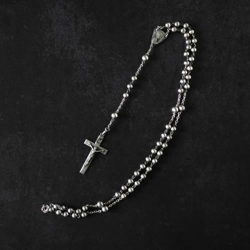 フランス製 アンティークシルバーロザリオネックレス（聖テレーズ