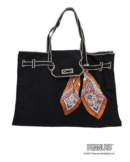 SNOOPY SCARF / New Classical Eco Bag (L) BLACK - LA COUSETTE