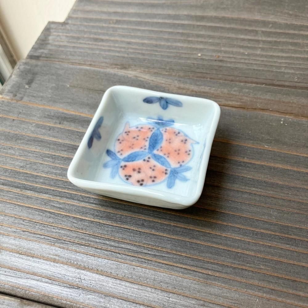 色絵絵変わり角豆鉢（ざくろ） - 器まるかく京都