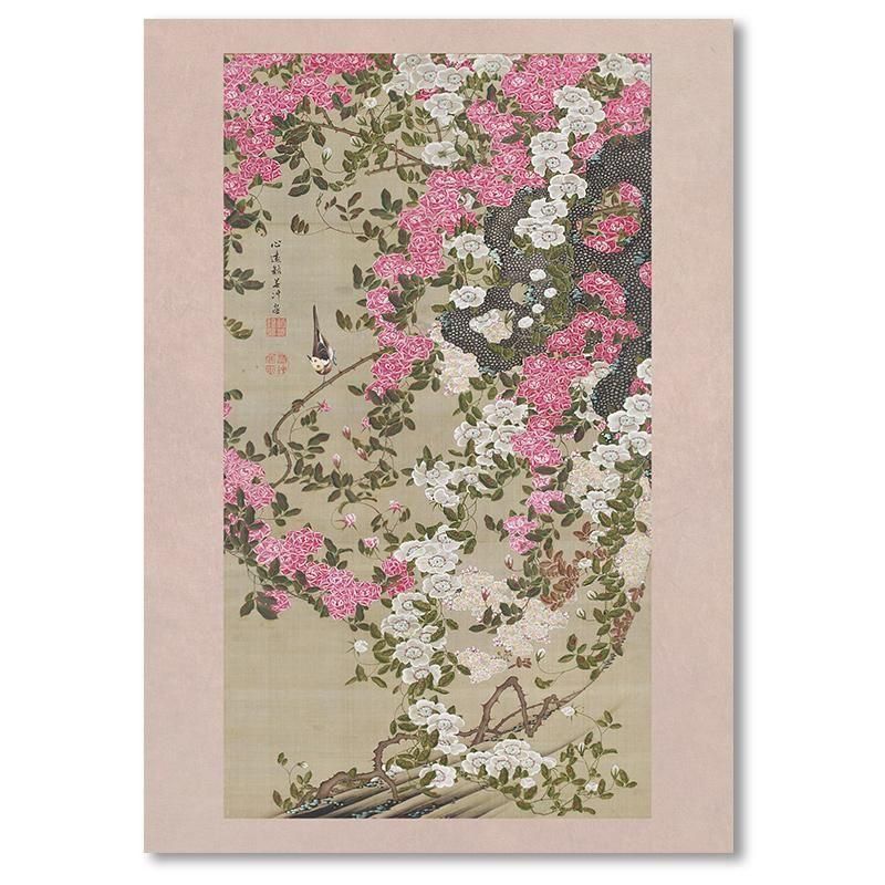 動植綵絵 薔薇小禽図 | 伊藤若冲作品 - ROSSO GRAFICO