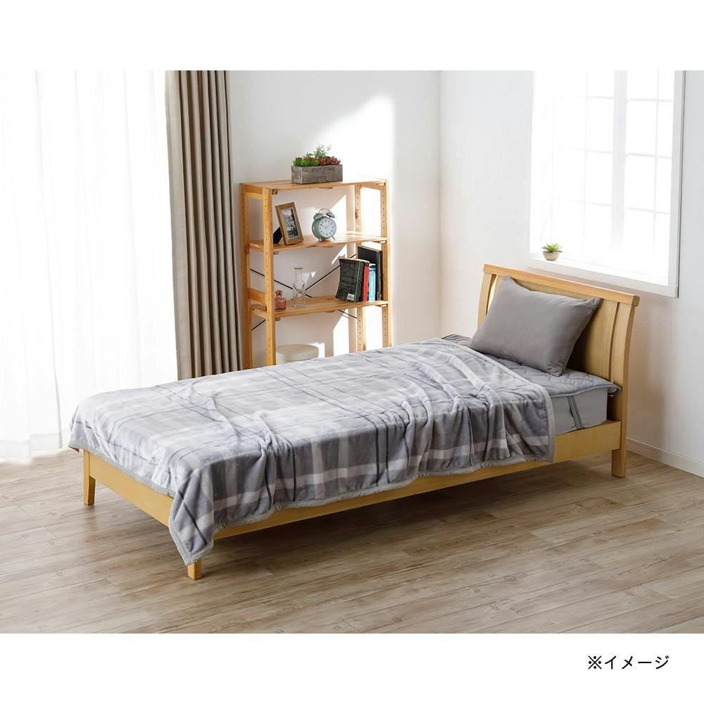 毛布 MIZUKUMO シュニーチェック グレー ダブル 180×200cm(販売終了