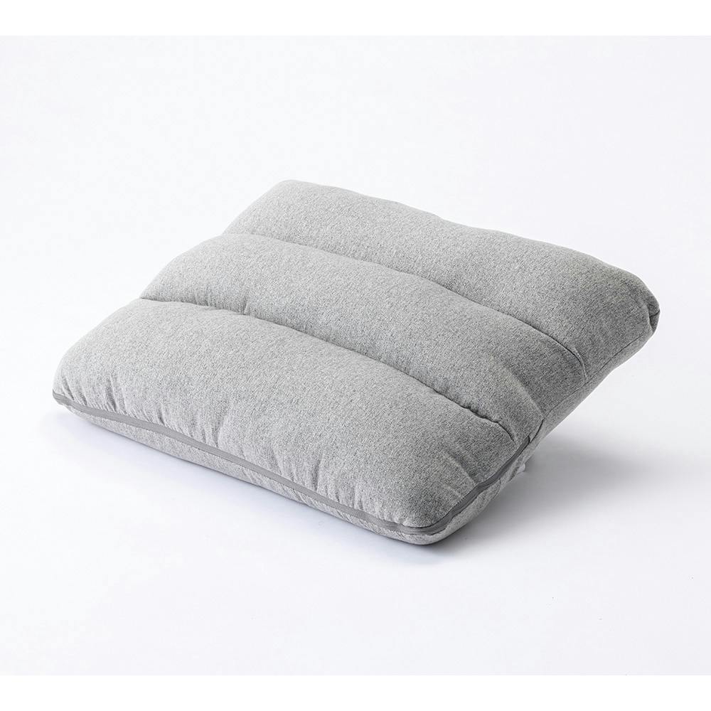 枕にもなる背もたれイス Lepoco グレー 幅58cm 奥行36～41cm 高さ15