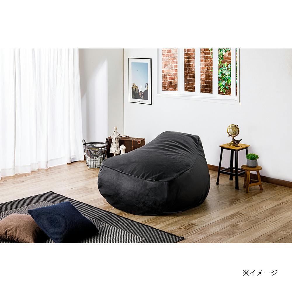 ソファクッション専用カバー LL レザー調ブラック※カバーのみ