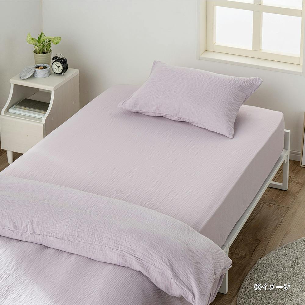 綿100%ガーゼのBOXシーツ パープル ダブル※カバーのみ | 布団・枕
