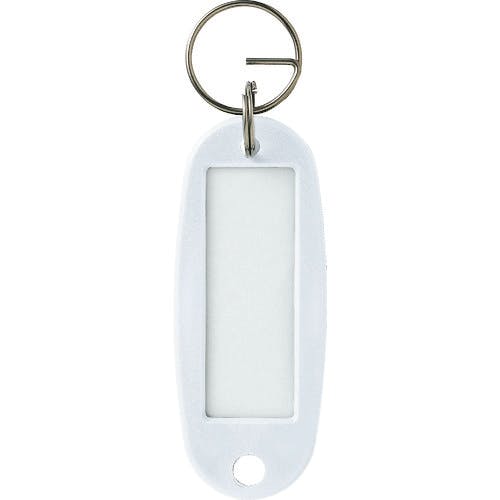 CAINZ-DASH】オープン工業 キーホルダー名札 ハードタイプ 10枚 白