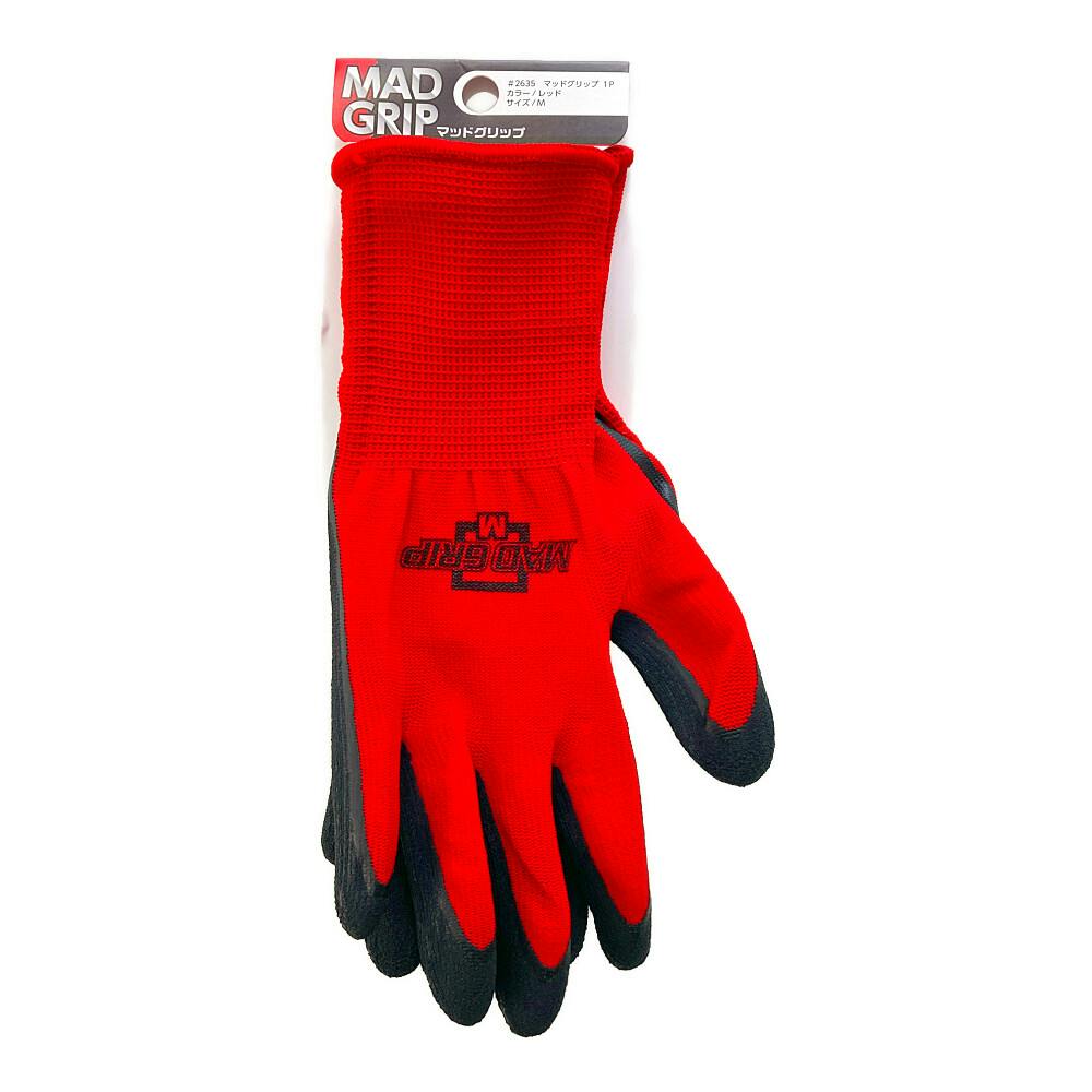 背抜き手袋 マッドグリップ レッド M 1P | 作業着・作業服・安全靴