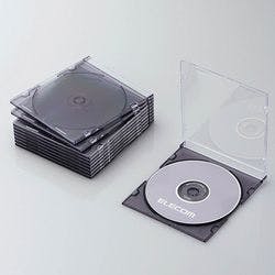 CD DVDスリムプラケース 1枚収納 10パック クリアブラック | パソコン