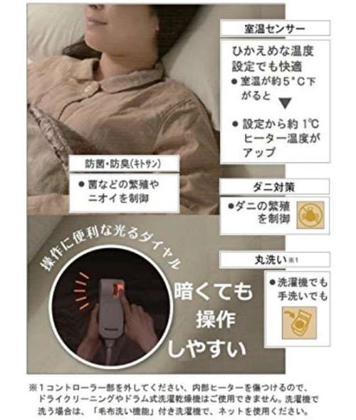 電気毛布 洗える 電気かけしき毛布 シングル Mサイズ ライトグレー