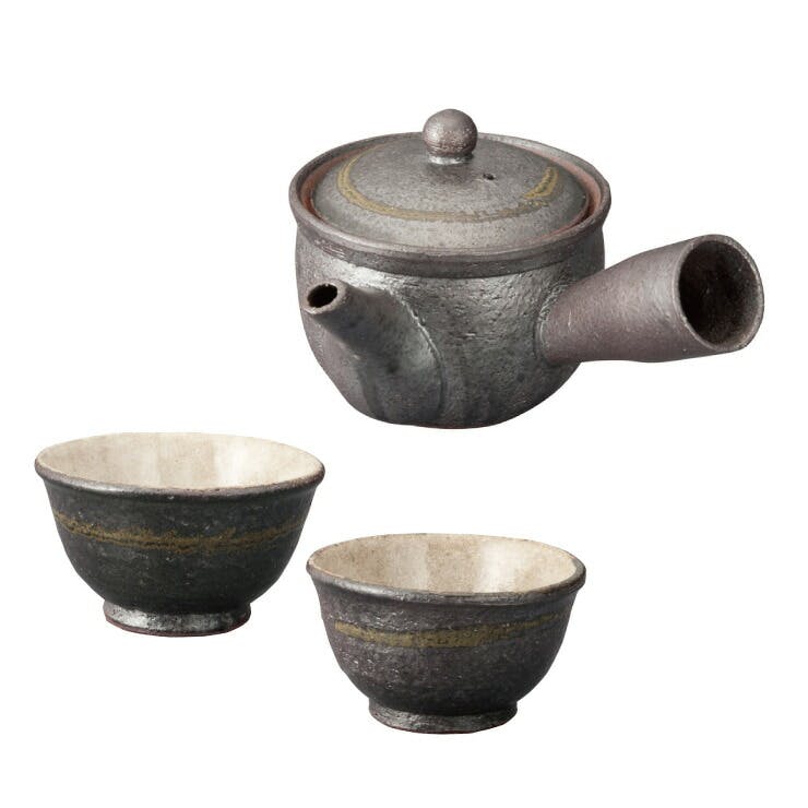 信楽焼 Sumi-iro ふたり茶器 急須 湯呑み ペアセット【湯呑 ペア 陶器