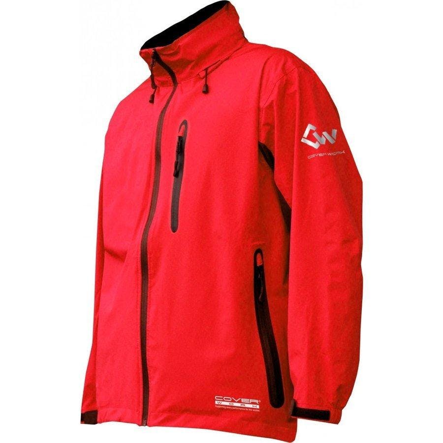 アクロスレイン レッド L 上下セット ストレッチレインウェア AG-8000