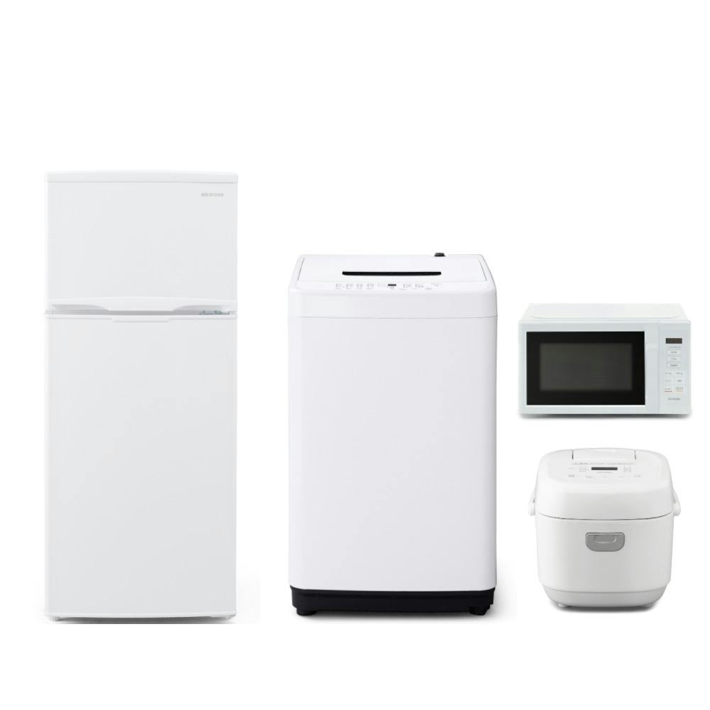 アイリスオーヤマ 【軒先渡し】家電4点セット(冷凍冷蔵庫 118L+全自動