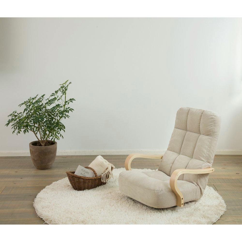 アイリスオーヤマ ウッドアームチェア 回転タイプ WAC-K ベージュ