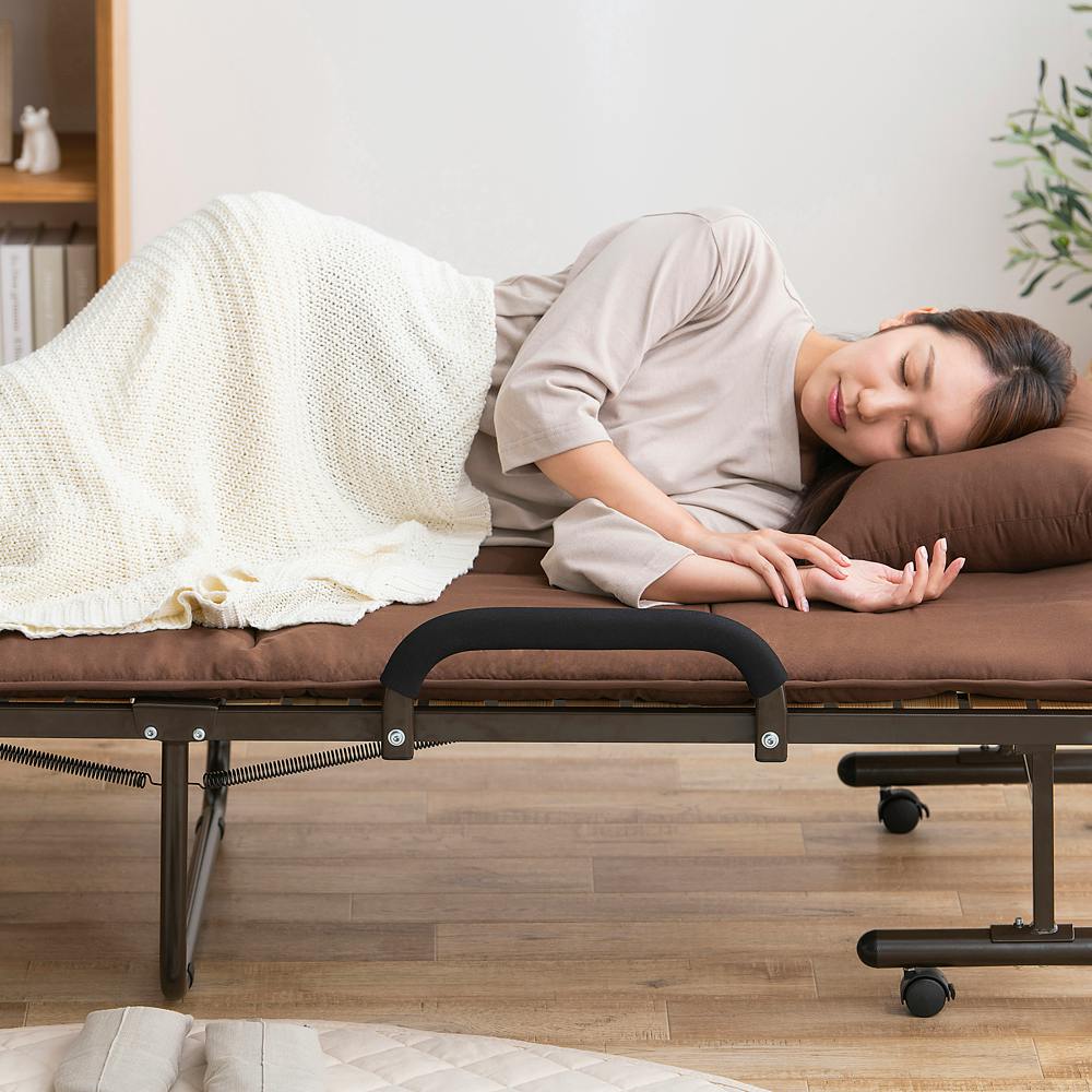 アイリスオーヤマ 折りたたみすのこベッド OTBSS-WH ナチュラル