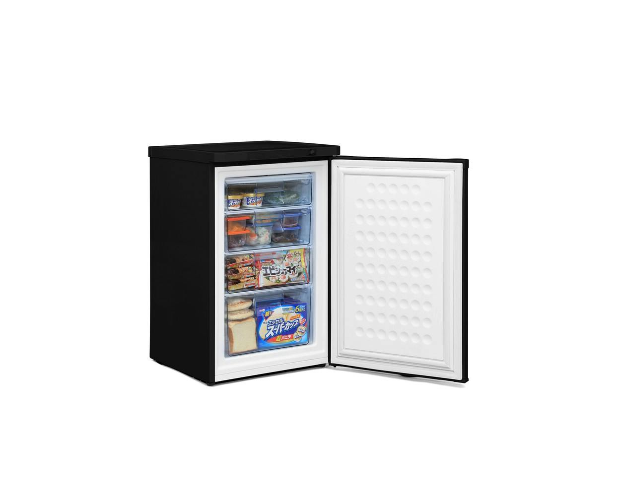 アイリスオーヤマ 前開き冷凍庫 85L ブラック 冷凍食品 ノンフロン