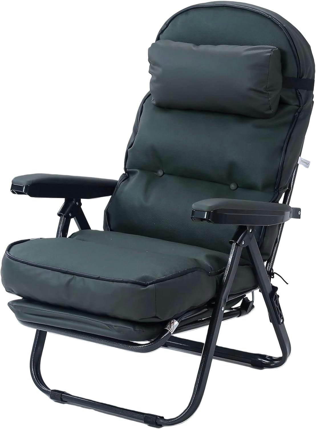 タック Vita 本革スライド式リクライニングチェア グリーン TAN-267 本