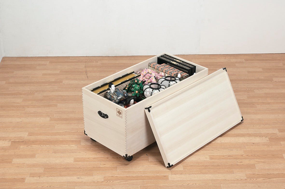 タック Vita 桐製収納ボックス 1段 キャスター付き 大切な雛人形を防虫