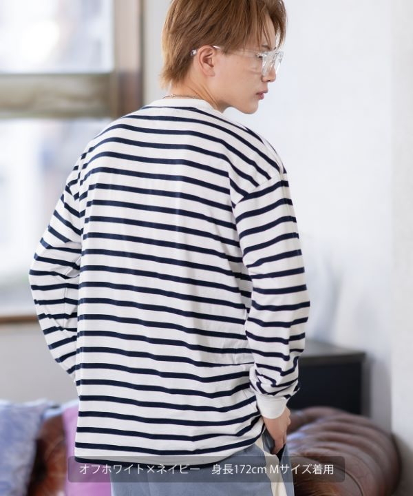 SIDE23-183 ボーダー長袖Tシャツ