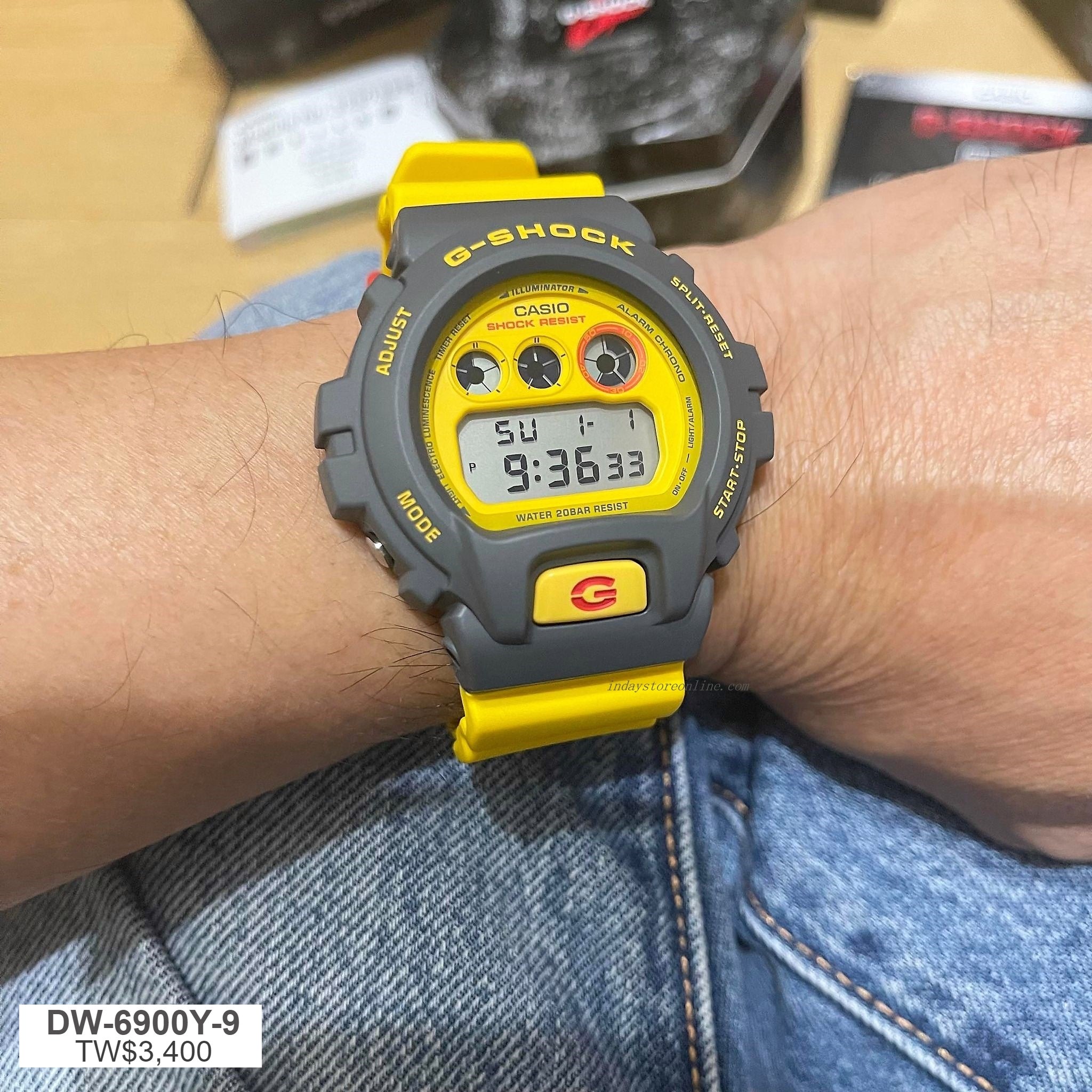 Casio G-Shock Men's Watch DW-6900Y-9 Digital 6900 Series 90s Sport