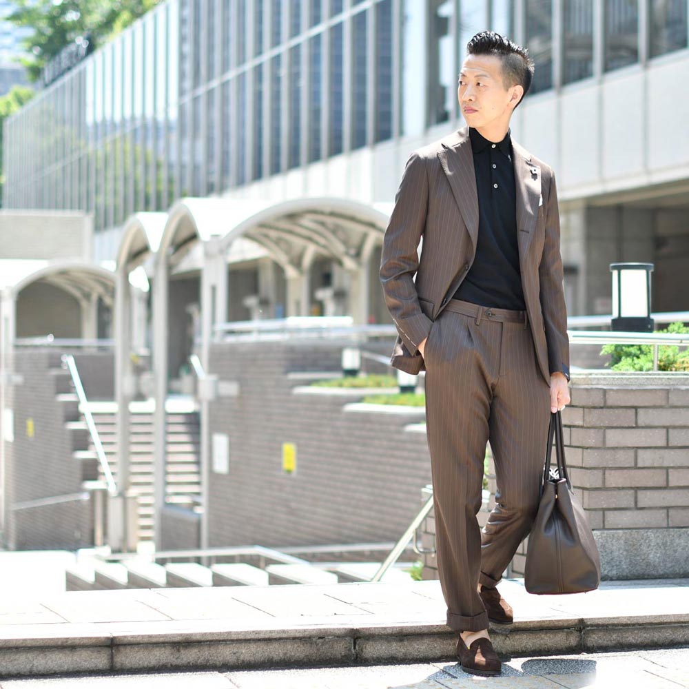 LARDINI easywear ラルディーニ ブラウン スーツ セットアップ LARDINI