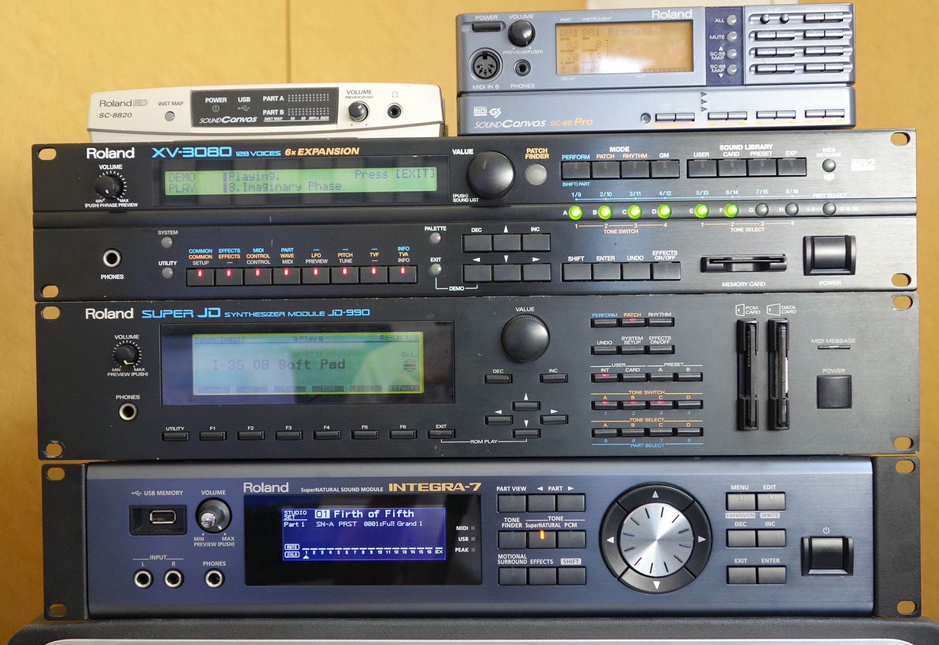 ローランドの歴代音源モジュール、SC-88Pro、XV-3080、JD-990、INTEGRA