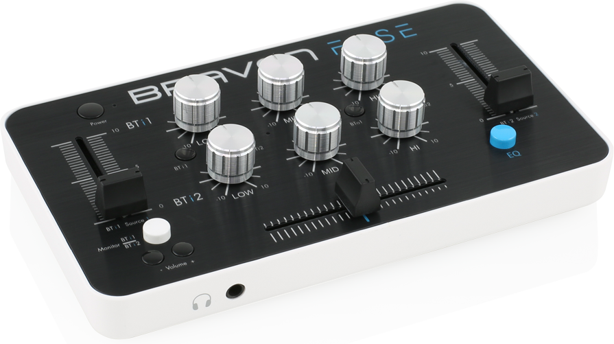 2台のスマホをBluetooth接続しミックスできるポータブルDJミキサー