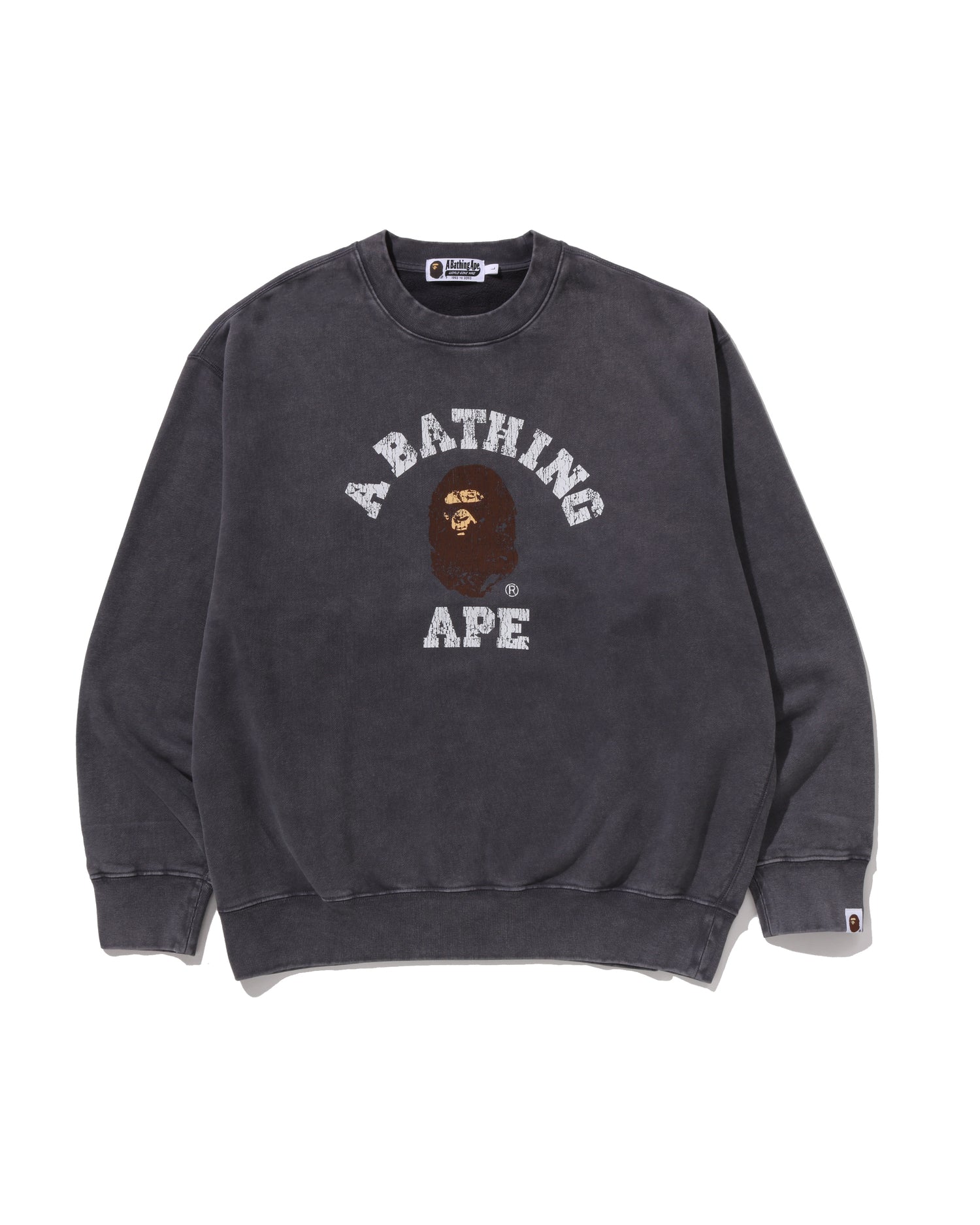 A BATHING APE® Garment Dye College Relaxed Fit Crewneck Sweatshirt