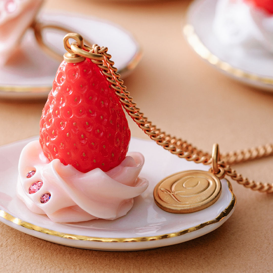 Fresh Strawberry Necklace (Pink)【Japan Jewelry】 – Japan Jewelry