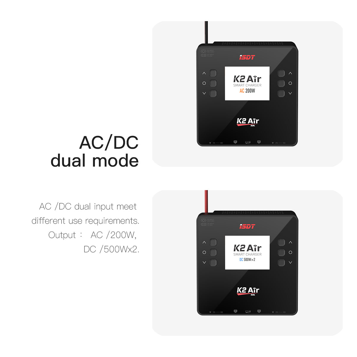 K2 Air Bluetooth Remote Control Lipo Charger,AC/DC 200W/500Wx2 20A