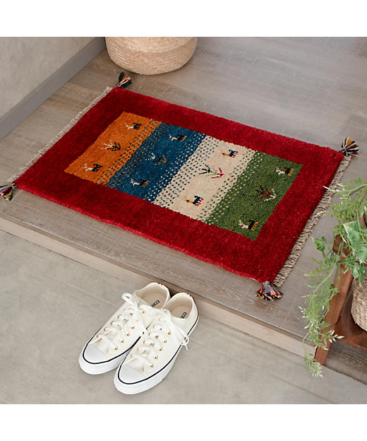 ☆ペルシャ手織りギャッベ 玄関マットSサイズ 8 | 三越伊勢丹