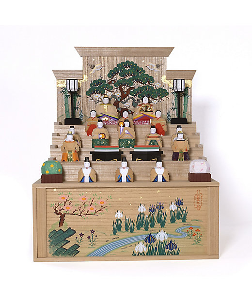 送料無料】奈良一刀彫 神泉作 段飾雛 大（三越） | 神泉/シンセン