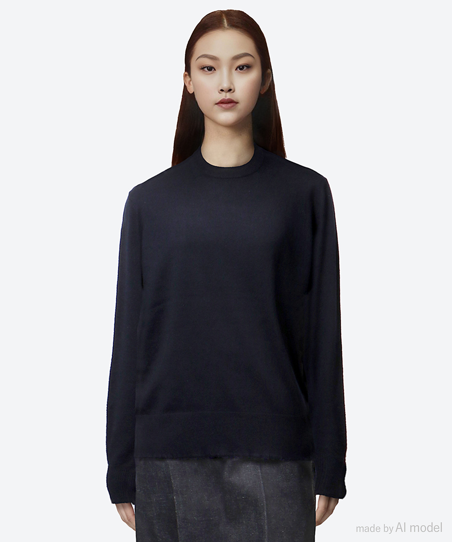 カシミヤ12Gクルーネックロングスリーブ | BLAMINK (Women