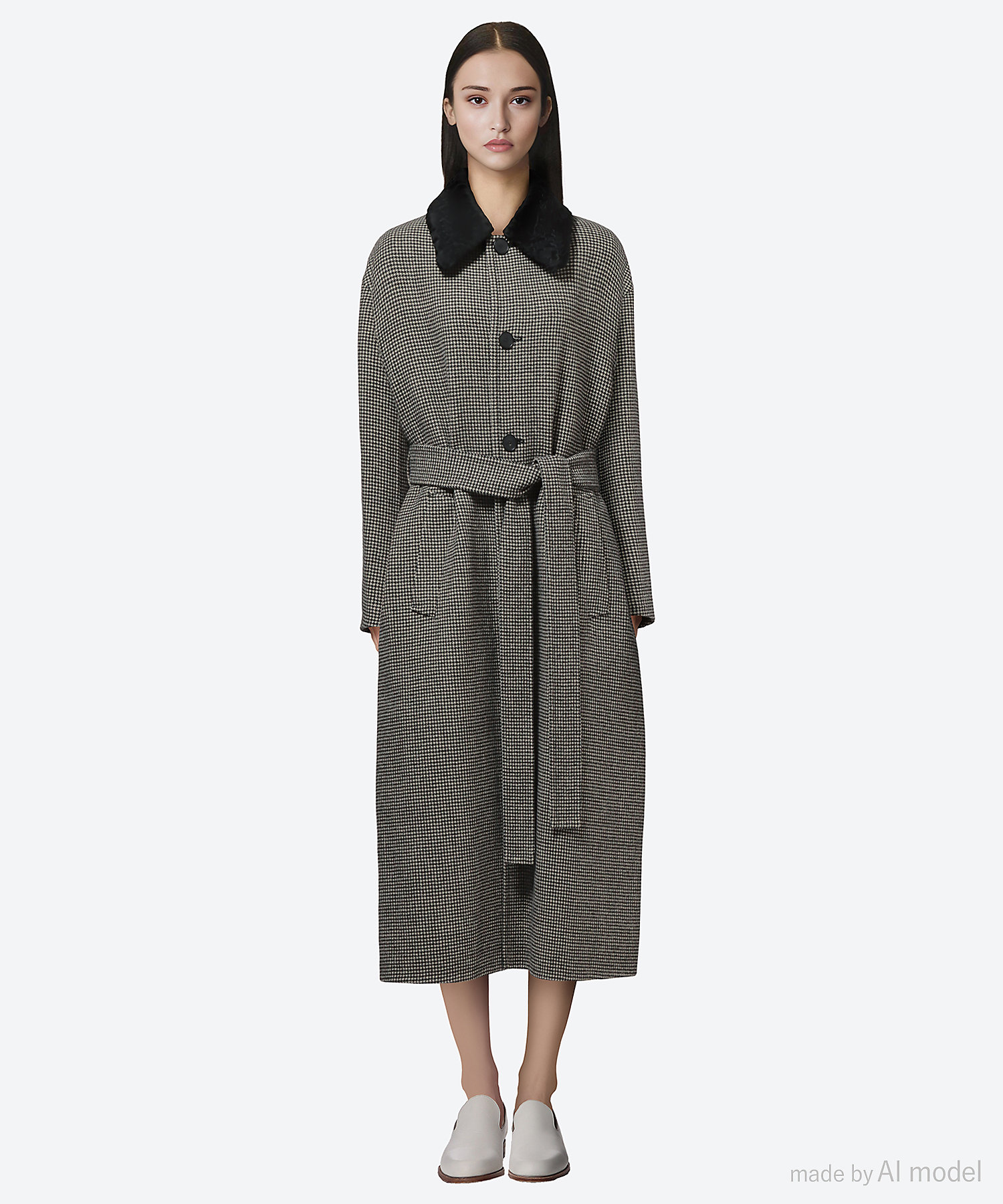 ウールダブルフェイスファーカラーコート 7925－230－0407