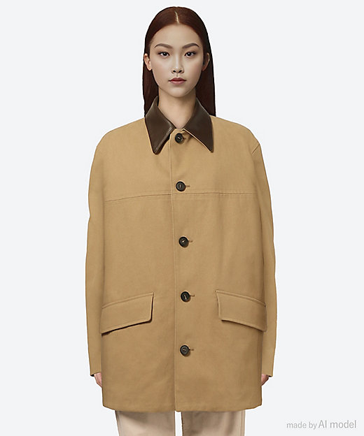 コットンレザーカラージャケット 7925－2－300437