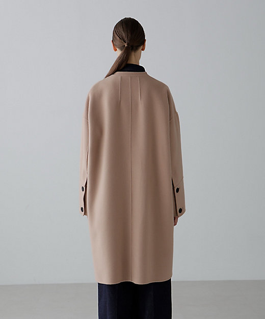 ソリッドウールリバーノーカラーコート（5315252902