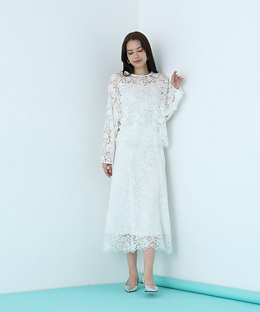 スカラレースフレアスカート（0316120220） | PINKY&DIANNE