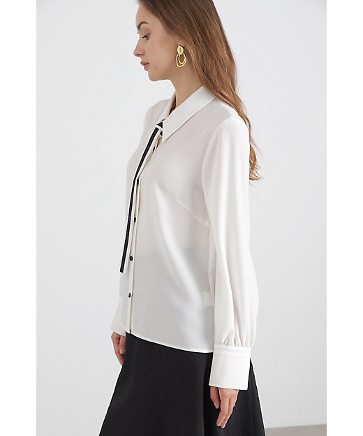 ◇バイカラータイブラウス（0313210940） | PINKY&DIANNE