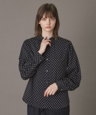 ドットスタンドフリルネックブラウス（2002549667
