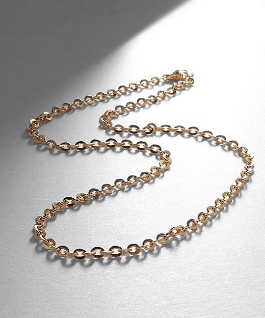 K18中空フラットアズキチェーンネックレス（43cm