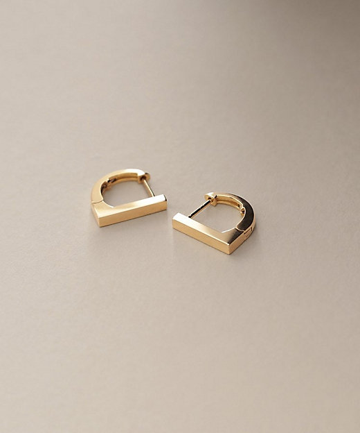 K18平打ちフープ ワンタッチピアス（2002375111