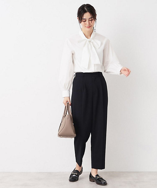 入卒／セレモニー／洗える】ボウタイリボンブラウス