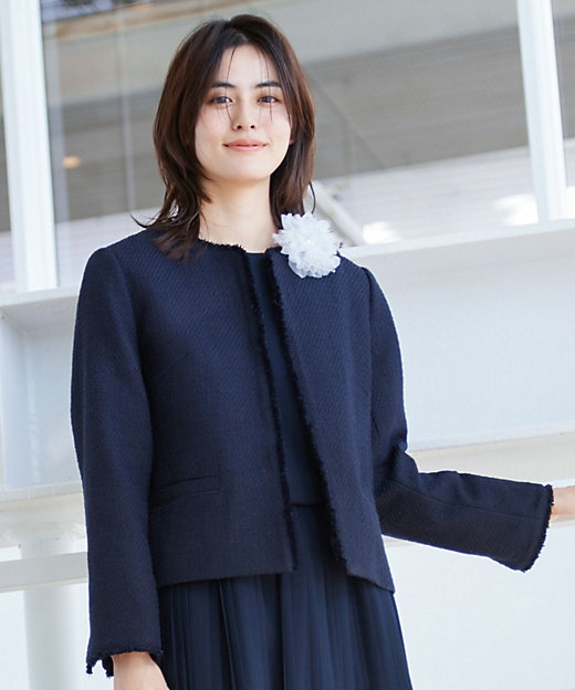 入卒／セレモニー】ツイードクルーネックジャケット