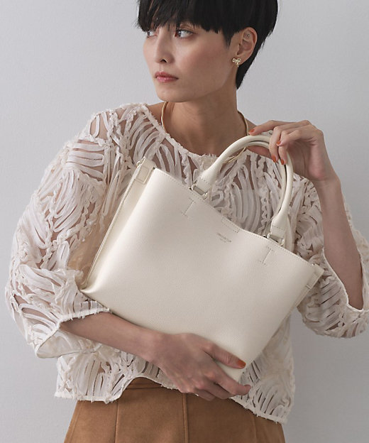 2WAY／人間工学】ソフトシュリンク合成皮革ミドルサイズトート