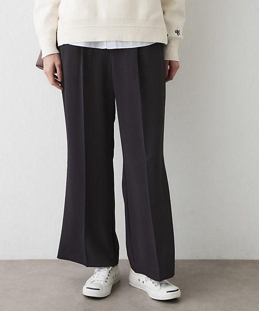 洗える】マットドレープニーハイフレアパンツ（2002547820