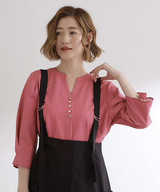 洗える／お仕事】美しさが続く袖タックブラウス（2002540513