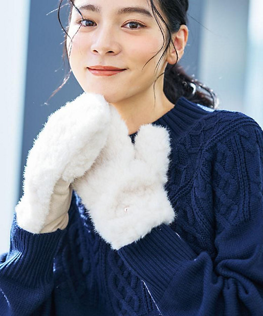 フェイクファー ミトン（2002540942） | Dessin (Women