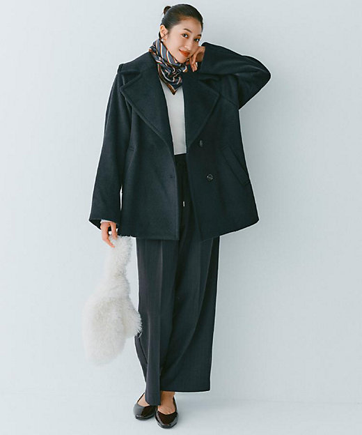 カシミヤブレンドウールミドルピーコート（2002542079