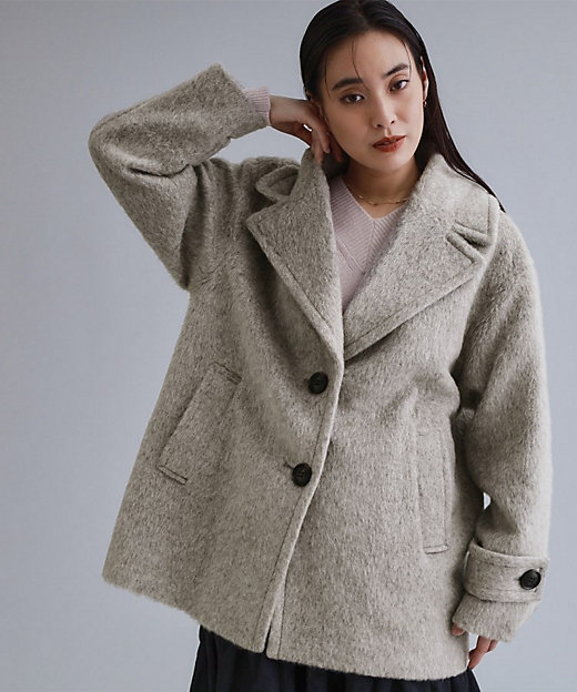 es】《Mapel／マペル》シャギーミドルコート