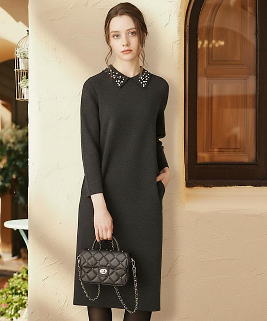 ビジューカラーニットワンピース（2002554998