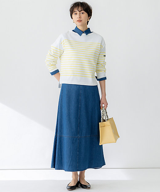 Oggi3月号掲載／洗える】ライトダンガリー クロップド ボリューム